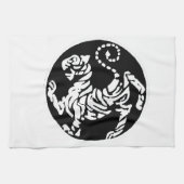 SHOTOKAN TIGER BLACK EN WHITE THEEDOEK (Horizontaal)