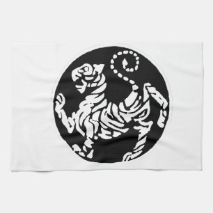 SHOTOKAN TIGER BLACK EN WHITE THEEDOEK