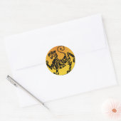 Shotokan Tiger - Gold Ronde Sticker (Envelop)