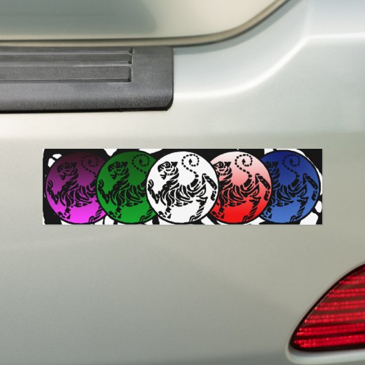 SHOTOKAN TIGER Stunning Multicolor Bumpersticker (Op auto)