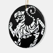 SHOTOKAN TIJGER ZWART-WIT KERAMISCH ORNAMENT (Links)
