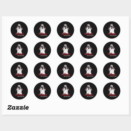 Shots For Everyone Lazy Halloween Costume Funny Gh Ronde Sticker (Vel)