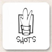 Shots Hard Plastic onderzetters met kurk back. (Voorkant)