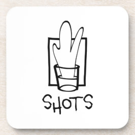 Shots harde plastic onderzetters met kurk achterka