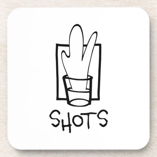 Shots harde plastic onderzetters met kurk achterka (Voorkant)