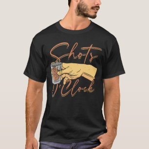 Shots op klok tequila t-shirt