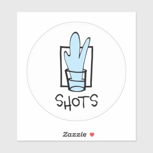 Shots Round Custom-Cut Vinyl Sticker (Vel)
