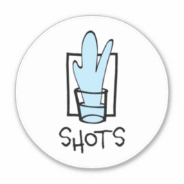 Shots Round Custom-Cut Vinyl Sticker