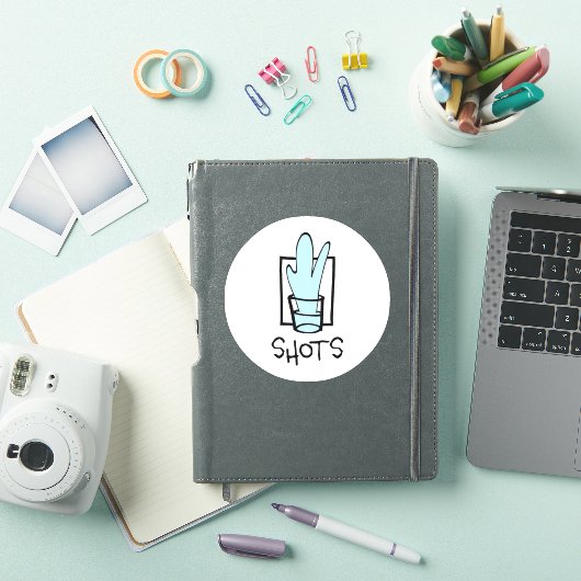 Shots Round Custom-Cut Vinyl Sticker (iPad Cover)