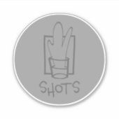 Shots Round Grey Custom-Cut Vinyl Sticker (Voorkant)