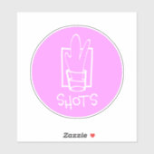 Shots roze and White Custom-Cut Vinyl Sticker (Vel)