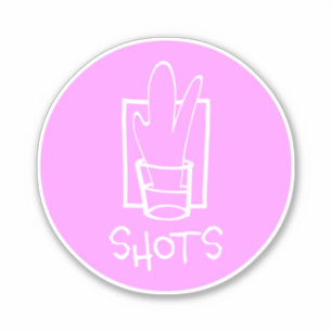 Shots roze and White Custom-Cut Vinyl Sticker