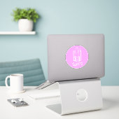 Shots roze and White Custom-Cut Vinyl Sticker (Laptop op bureau)