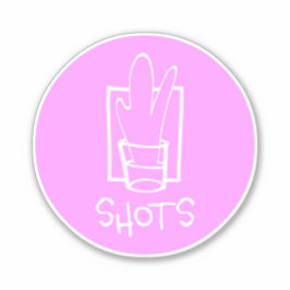 Shots Roze en Witte op maat gesneden vinyl sticker