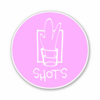 Shots Roze en Witte op maat gesneden vinyl sticker