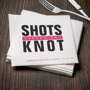 Shots Voor de Knoop Hot Pink Bachelorette Party Servet