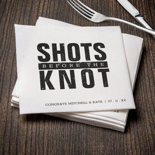 Shots Voor de Knot Bachelorette Party Servet
