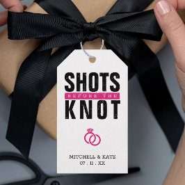 Shots Voor de Knot Black Bachelorette Party Cadeaulabel