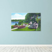 Shotwell Memorial Park en Lake Uitzicht Canvas Afdruk (Insitu (Houten vloer))