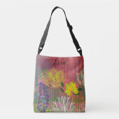 Shoulderbag  "abstract flora" crossbody tas (Achterkant)