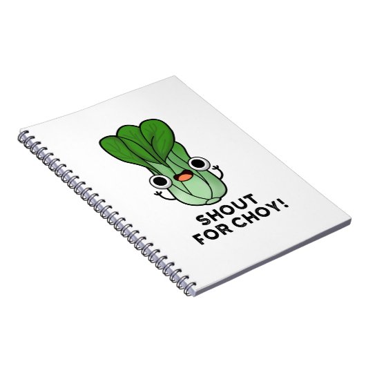 Shout for Choy Funny Veggie Bok Choy Pun Notitieboek (Rechterzijde)