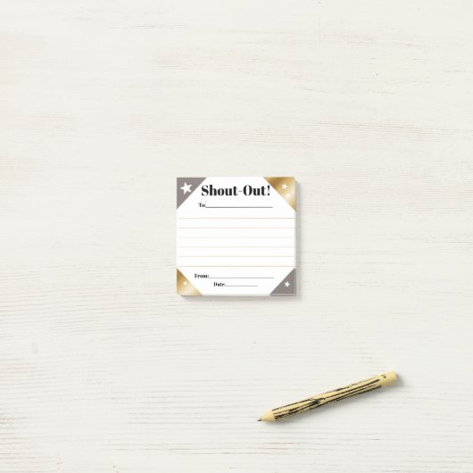 Shout out recognition employee daily kudos display post-it® notes (Op bureau)