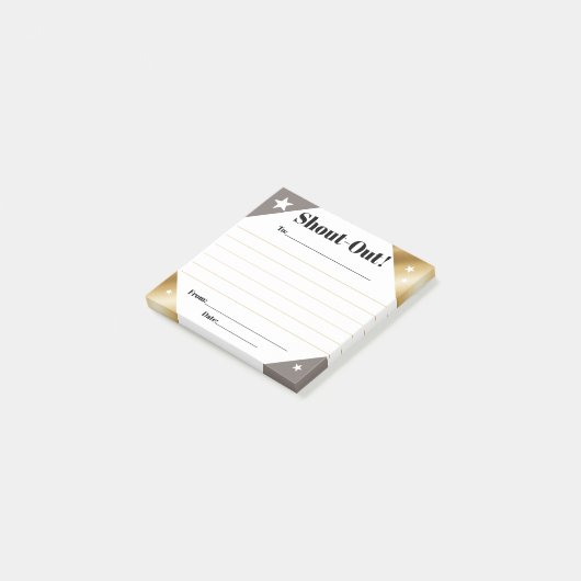 Shout out recognition employee daily kudos display post-it® notes (Schuin)