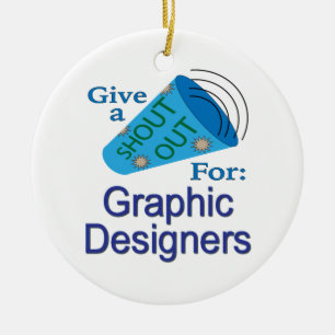 Shout Out voor Grafisch Vormgevers Keramisch Ornament
