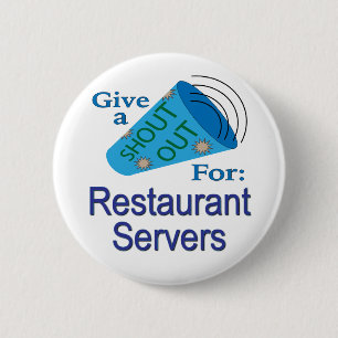 Shout Out voor restaurantservers Ronde Button 5,7 Cm