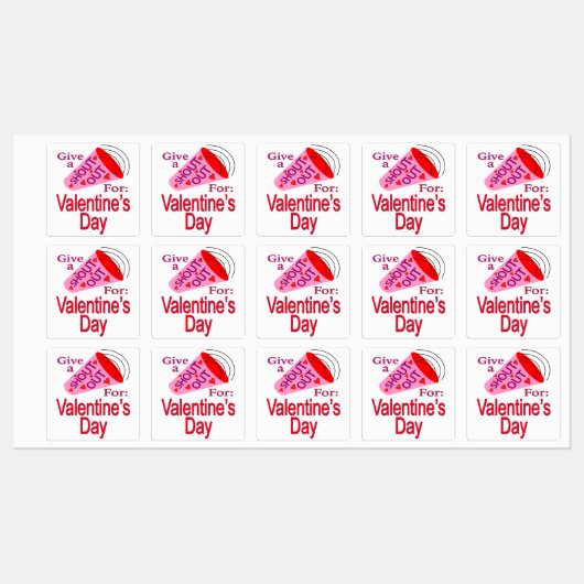 Shout Out voor Valentijnsdag Labels (Vel)