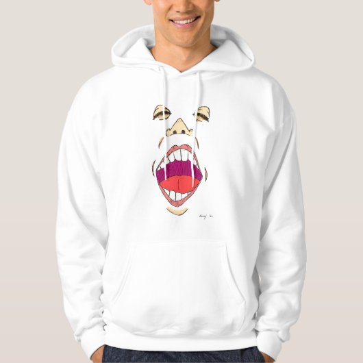 "Shout" Volwassenen overhemd Hoodie (Voorkant)