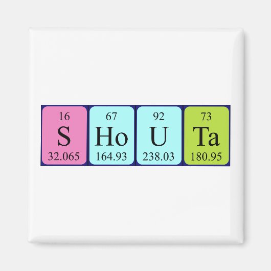 Shouta periodieke tabelnaam magneet (Voorkant)