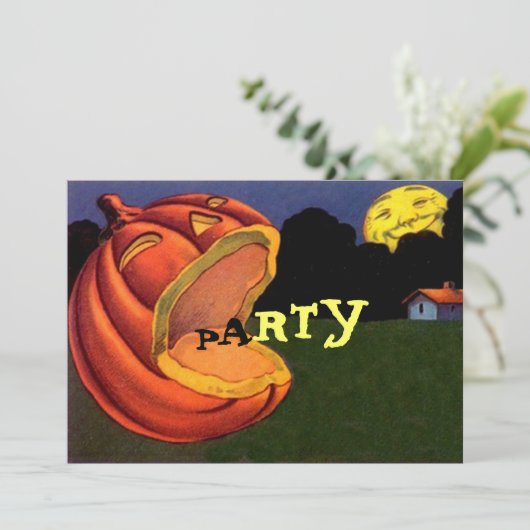  Shouting JOL Halloween Party Invitation Kaart (Staand voorkant)