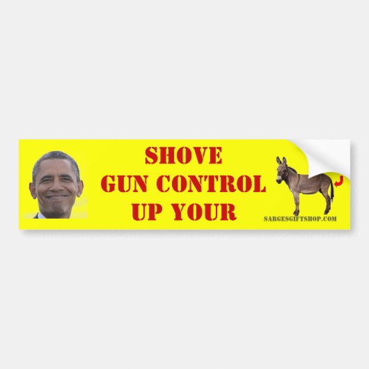 SHOVE PISTOOL CONTROL BUMPERSTICKER (Voorkant)
