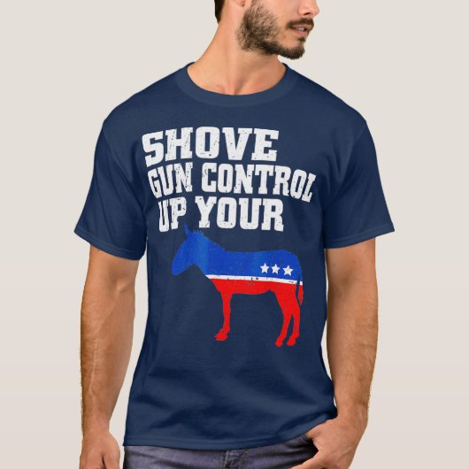 Shove Pistool Control Up Funny 2nd Amendment T-shi T-shirt (Voorkant)