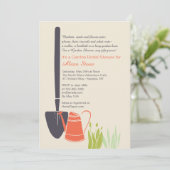 Shovel and Watering Can Bridal Shower Invitation Kaart (Staand voorkant)