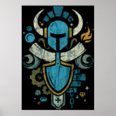 Shovel Knight Shovelry Emblem Crest Poster (Voorkant)