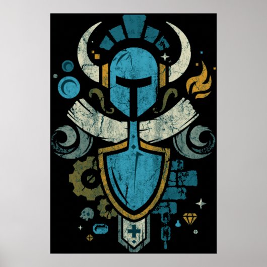 Shovel Knight Shovelry Emblem Crest Poster (Voorkant)