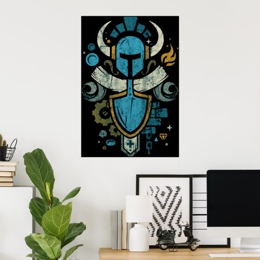 Shovel Knight Shovelry Emblem Crest Poster (Thuiskantoor)