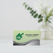 Shovel Leave Logo | Gras Tuinieren Visitekaartje (Staand voorkant)
