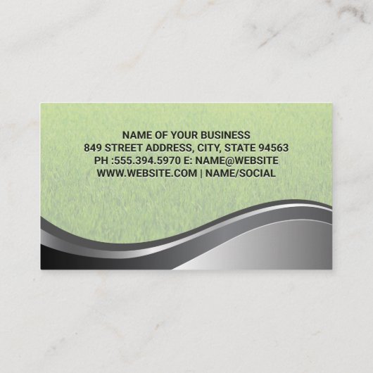 Shovel Leave Logo | Gras Tuinieren Visitekaartje (Achterkant)