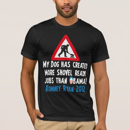 Shovel Ready - Pro Romney Ryan 2012 T-shirt (Voorkant)