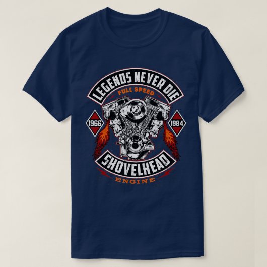 SHOVELHEAD 19661984 MOOR Motorcycli Oldschool Cho T-shirt (Design voorkant)