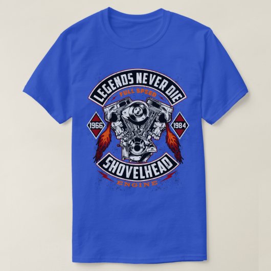 SHOVELHEAD 19661984 MOOR Motorcycli Oldschool Cho T-shirt (Design voorkant)
