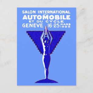 show 1928 Geneve auto en motorfiets Briefkaart