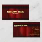Show Biz Red - Bleke gele tekst Visitekaartje (Voorkant / Achterkant)