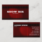 Show Biz Red - Wittekst Visitekaartje (Voorkant / Achterkant)