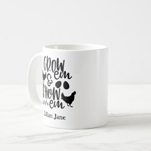 Show Chickens Custom Name Koffiemok (Voorkant links)