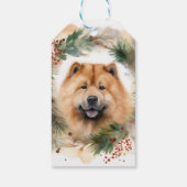 Show Christmas Wreath Feestelijke Pup Cadeaulabel (Achterkant)