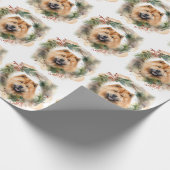 Show Christmas Wreath Feestelijke Pup Cadeaupapier (Hoek)